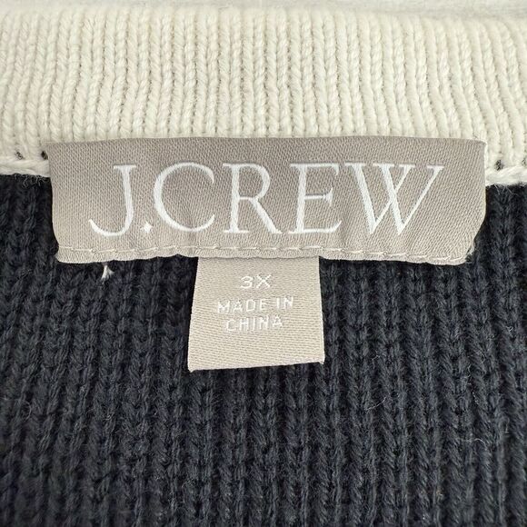 J.Crew Emilie Sweater Lady Jacket Women 3X Black w/ Contrast Trim Pockets Office - Picture 10 of 15